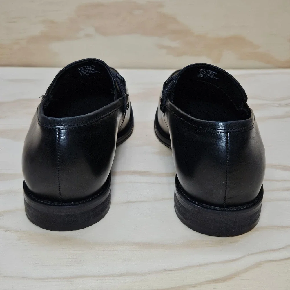Kenneth Cole New York Mens North Shore Black Leather Bit Loafers 10.5 M